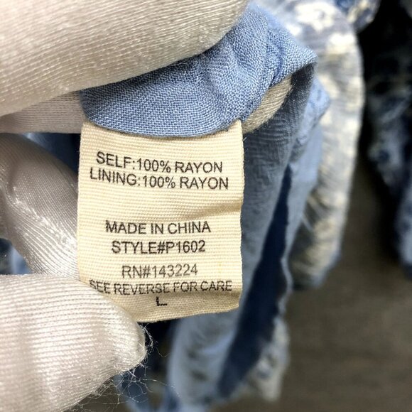 Illa Illa Romper Womens Large L Blue Floral Boho Ruffle Hem V-neck Short Sleeve - Picture 6 of 10